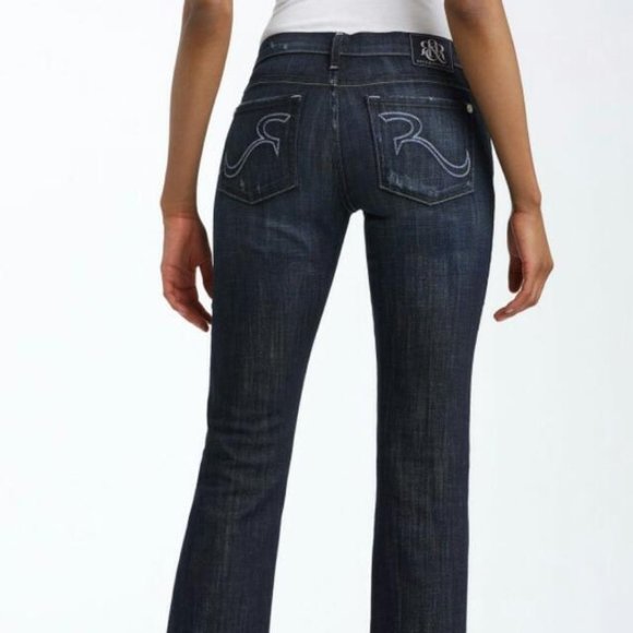 Rock & REPUBLIC Kasandra Midrise Mid Dark Bootcut Jeans Sz 32 - Picture 14 of 14